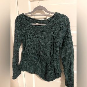 Free People green knit sweater